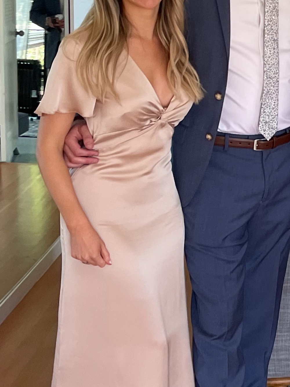 show Me your Mumu Bridesmaid Dress Champagne Rome Twist Gown